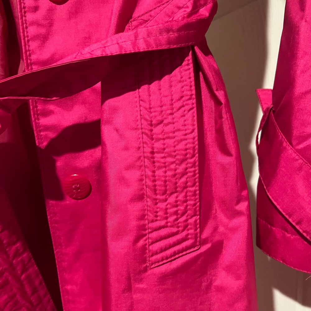 Vintage Weather Wise Hot Pink Belted Trench Coat Size S (5/6) - Picture 5 of 7